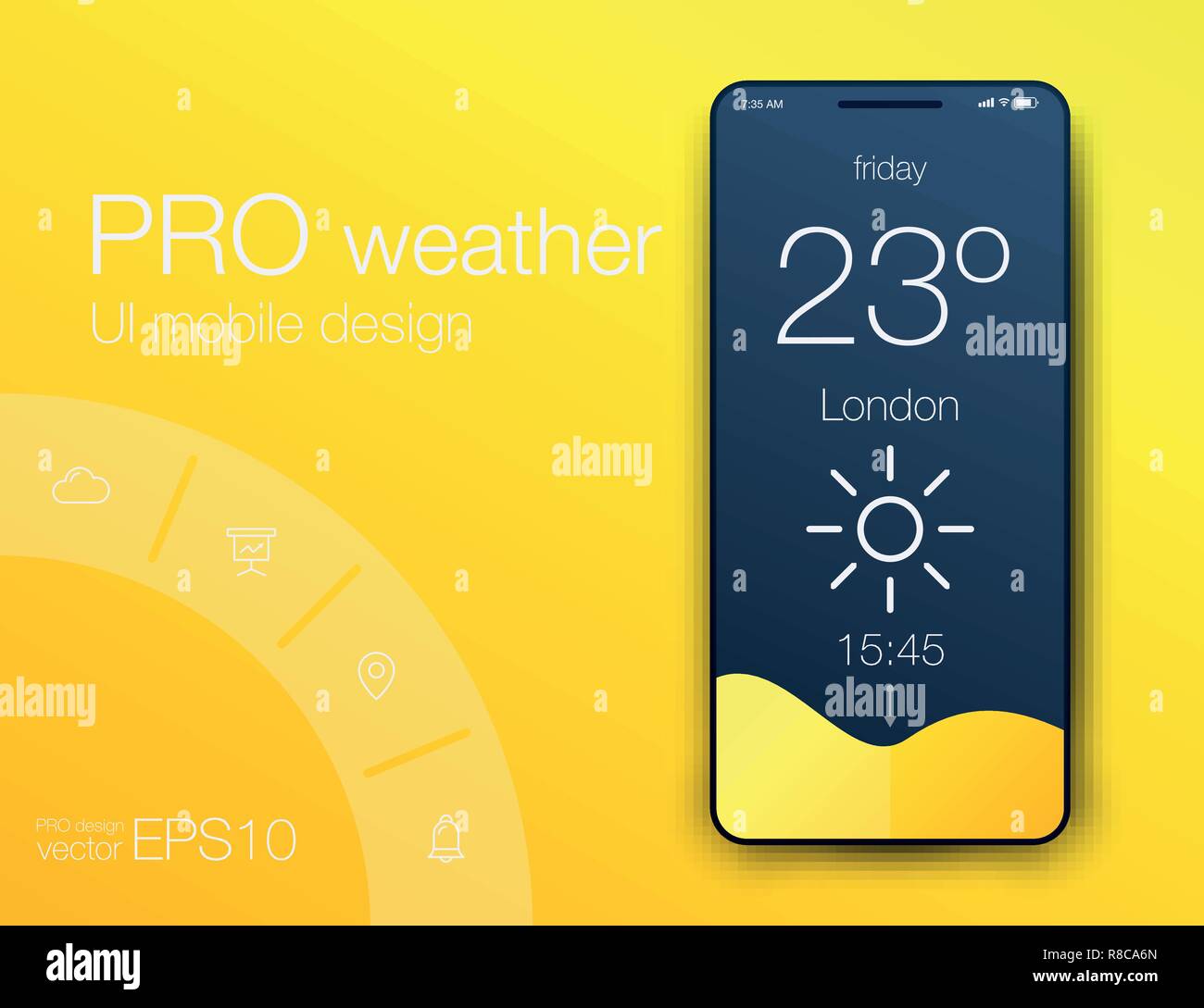 Weather Forecast App Ux Ui Design. Stock vector Stock Vector Image ...