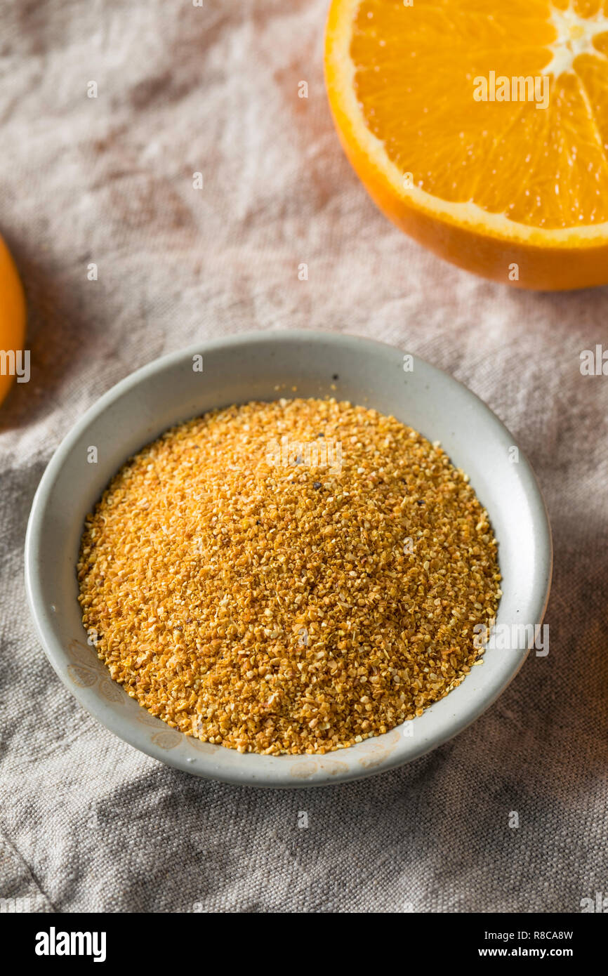 Raw Dried Orange Peel Zest Ready to Cook With Stock Photo