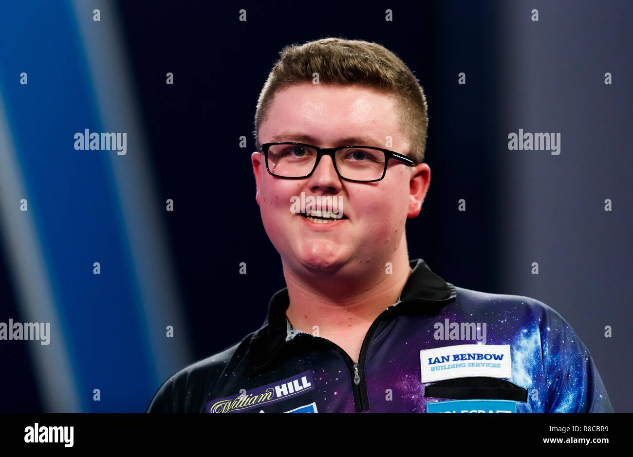 Ted Evetts after winning his match against Simon Stevenson during day two  of the William Hill World Darts Championships at Alexandra Palace, London  Stock Photo - Alamy