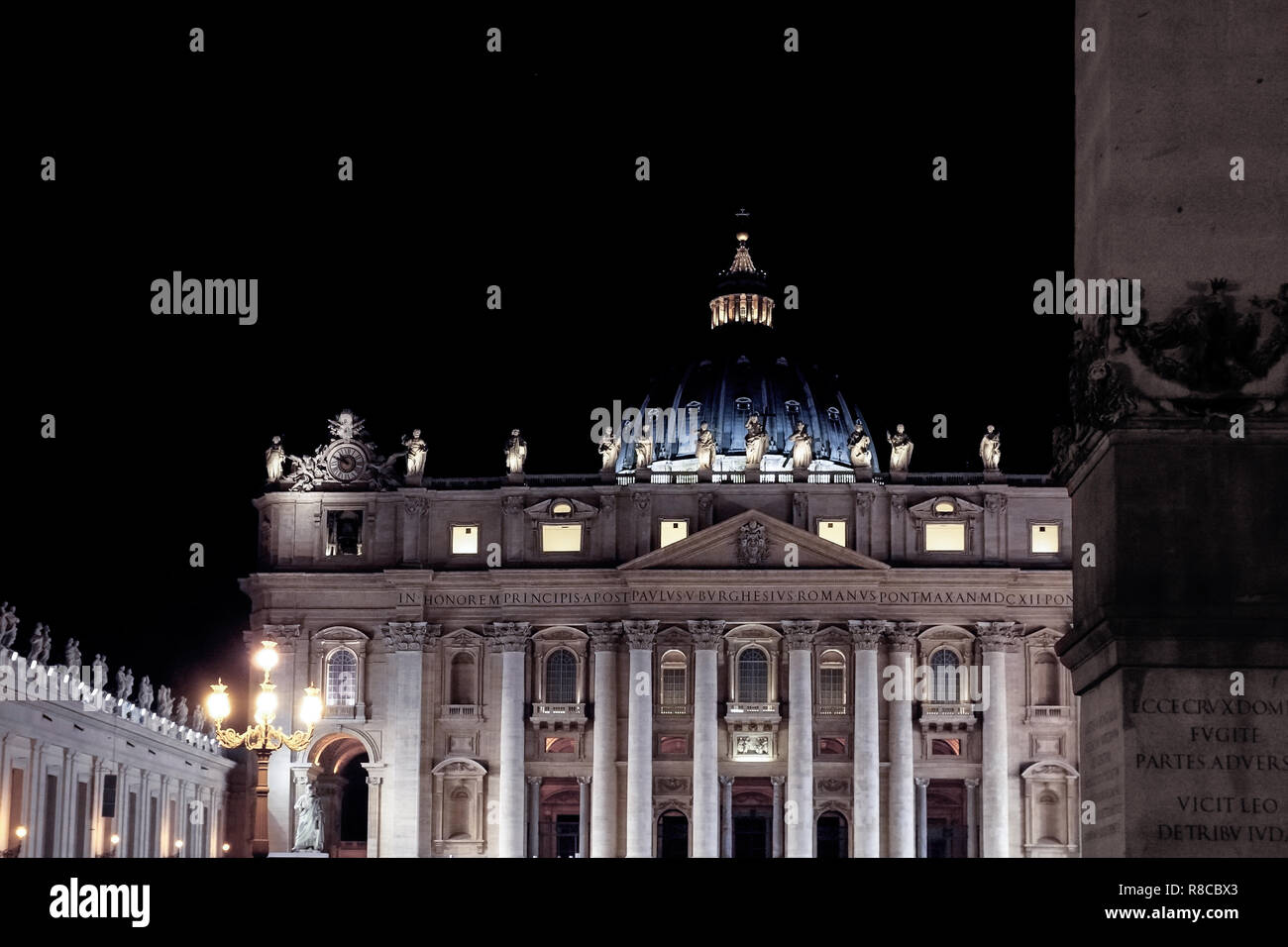 St peter's basilica in Rome Italy at night. Buildings, church, basilica ...