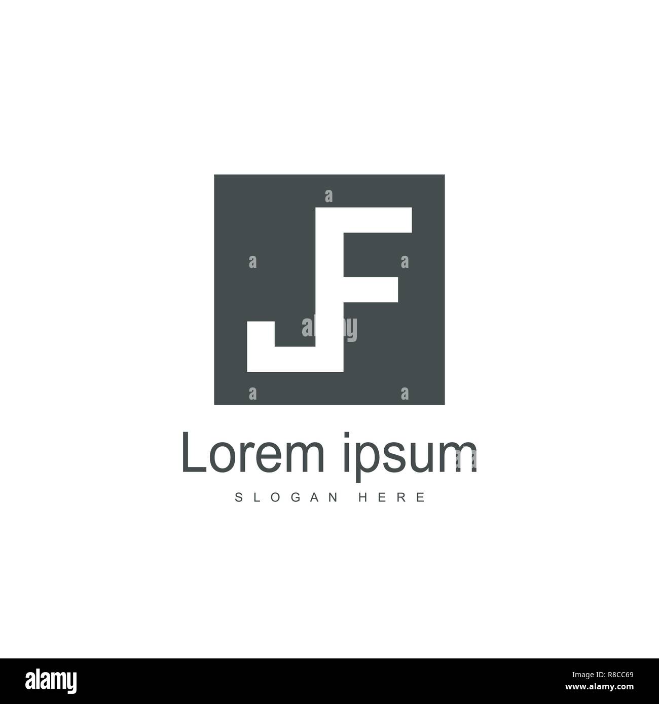Initial Letter JF Logo template design. Minimalist letter logo vector design Stock Vector