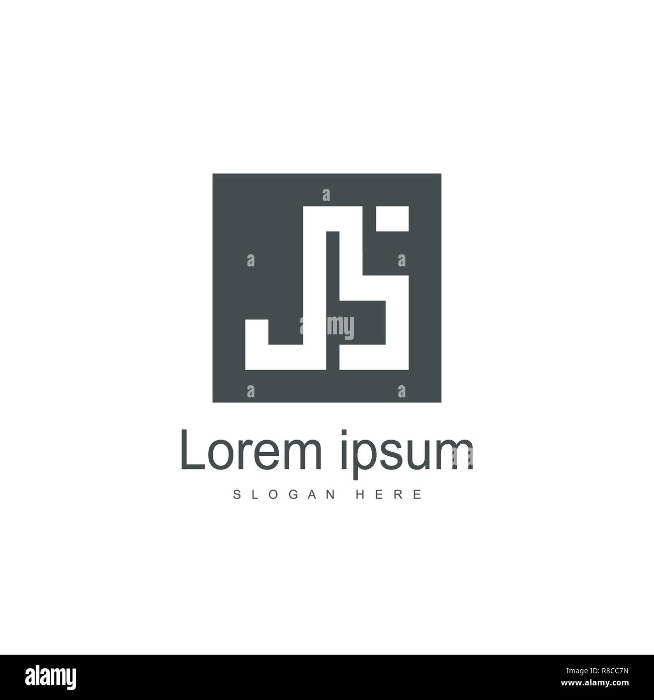Initial Letter JS Logo template design. Minimalist letter logo vector design Stock Vector