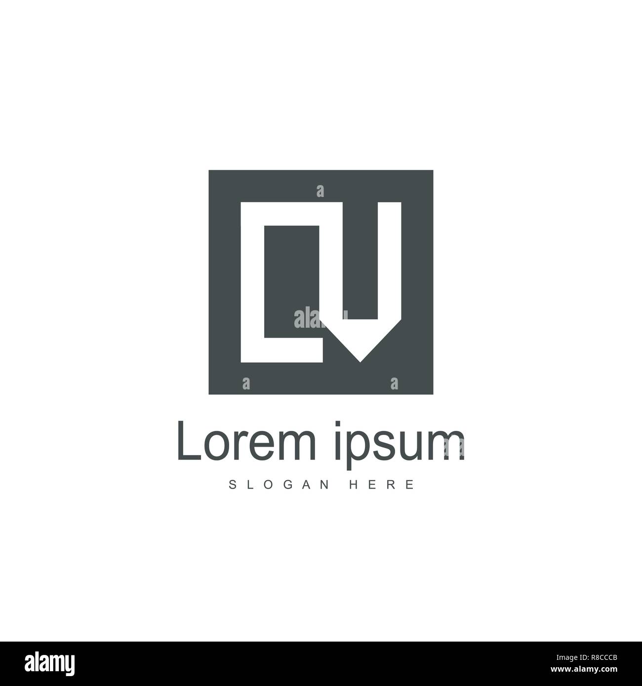 Initial Letter LV Logo template design. Minimalist letter logo vector ...