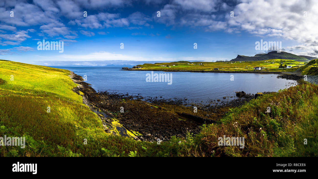 Scenic Village In Rural Landscape At The Coast Of The Isle Of Skye In ...