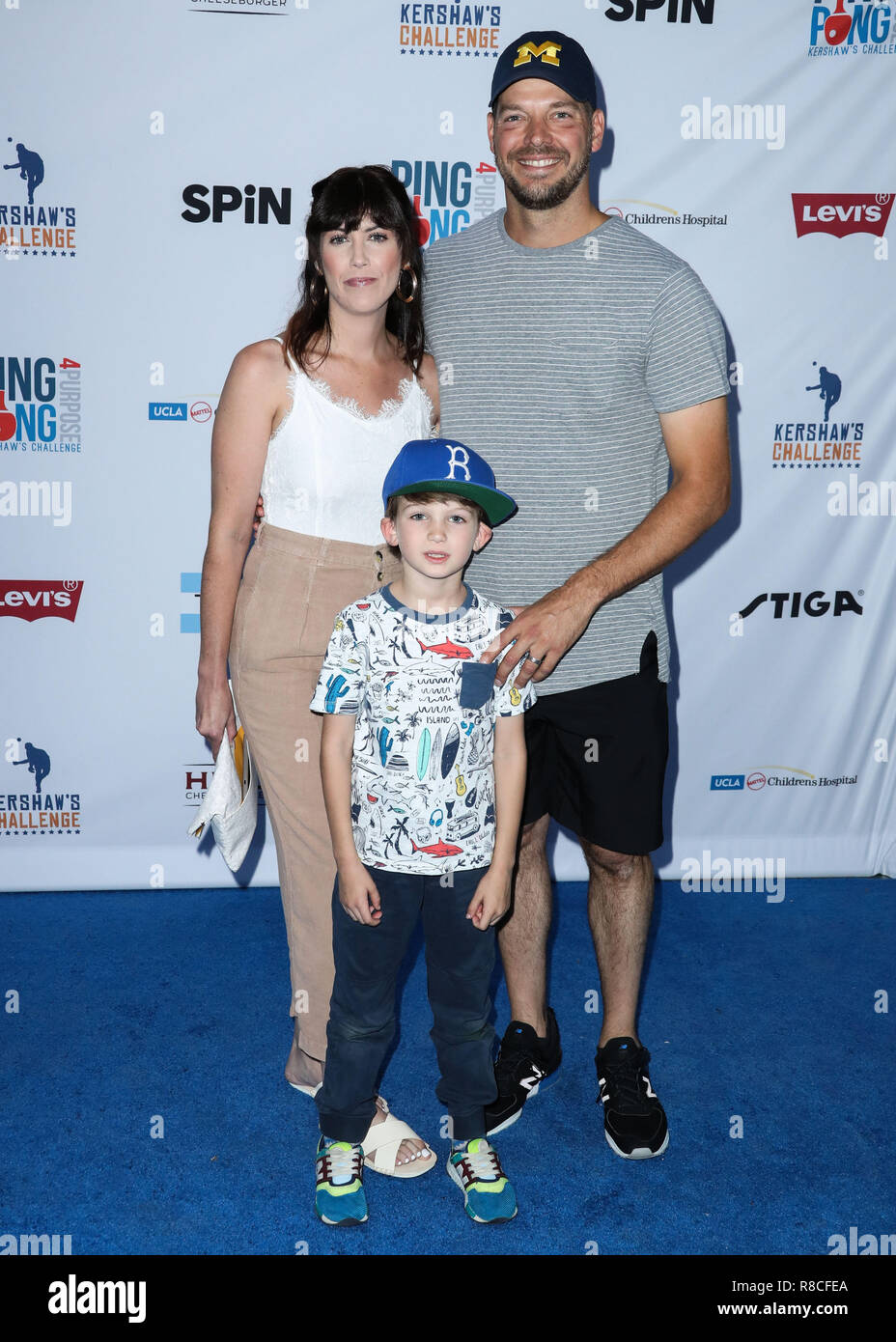 LOS ANGELES, CA, USA - AUGUST 23: Rich Hill, Caitlin McClellan, Brice Hill at the 6th Annual