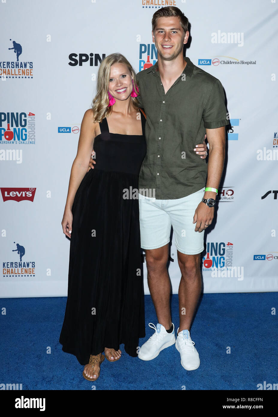 LOS ANGELES, CA, USA - AUGUST 23: Sally Tucker, Walker Zimmerman at the 6th Annual PingPong4Purpose held at Dodger Stadium on August 23, 2018 in Los Angeles, California, United States. (Photo by Xavier Collin/Image Press Agency) Stock Photo