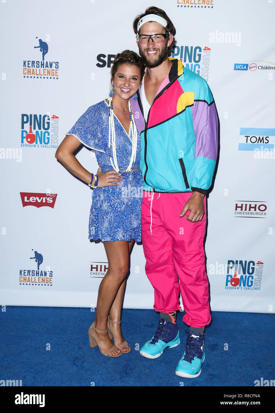 LOS ANGELES, CA, USA - AUGUST 23: Ellen Kershaw, Clayton Kershaw at the 6th Annual PingPong4Purpose held at Dodger Stadium on August 23, 2018 in Los Angeles, California, United States. (Photo by Xavier Collin/Image Press Agency) Stock Photo