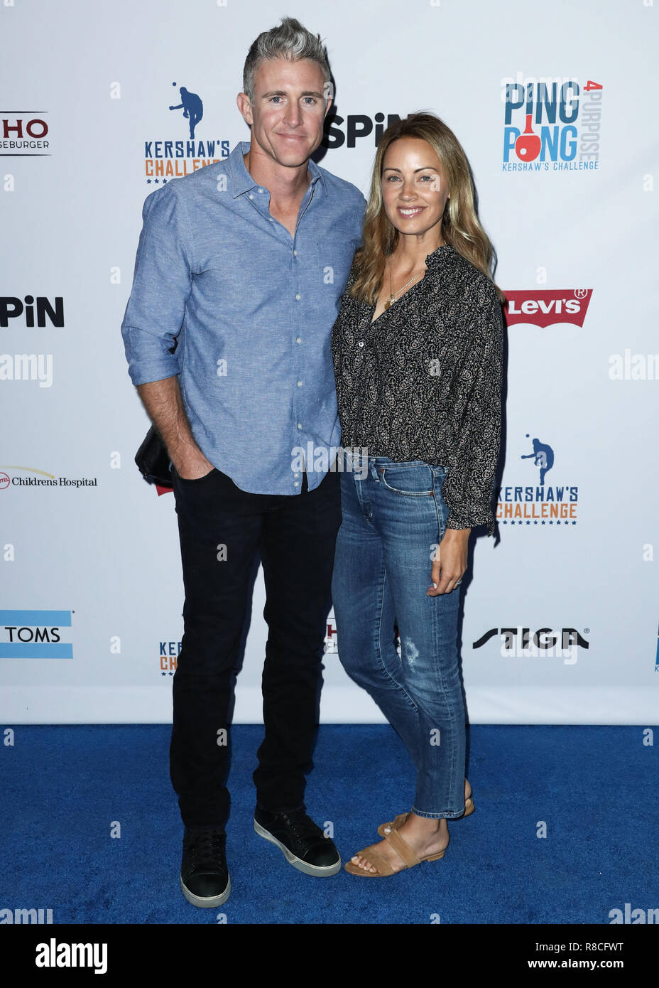 LOS ANGELES, CA, USA - AUGUST 23: Chase Utley, Jennifer Cooper at the 6th  Annual PingPong4Purpose held at Dodger Stadium on August 23, 2018 in Los  Angeles, California, United States. (Photo by