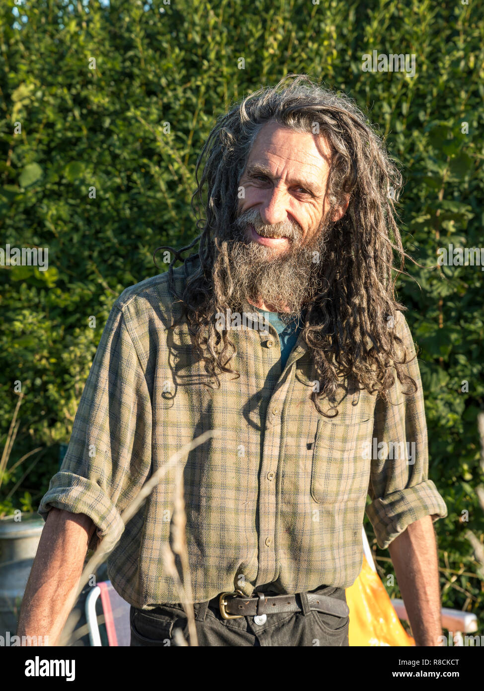 Man With Long Unkempt Hair Stock Photos Man With Long Unkempt