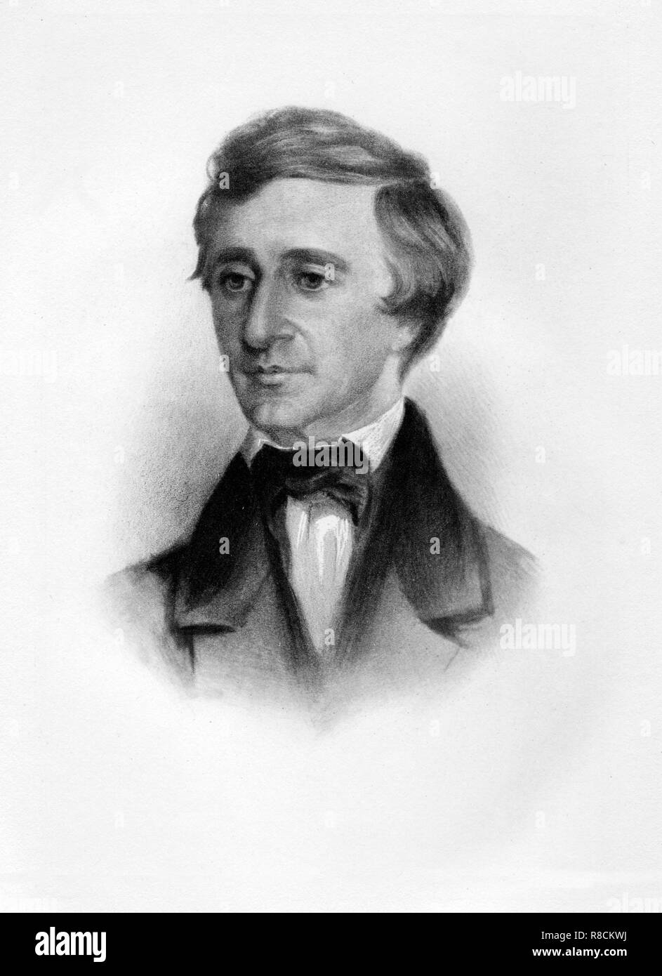 Henry David Thoreau, pub. c1854. Creator: Samuel Worcester Rowse (1822 - 1901). Stock Photo