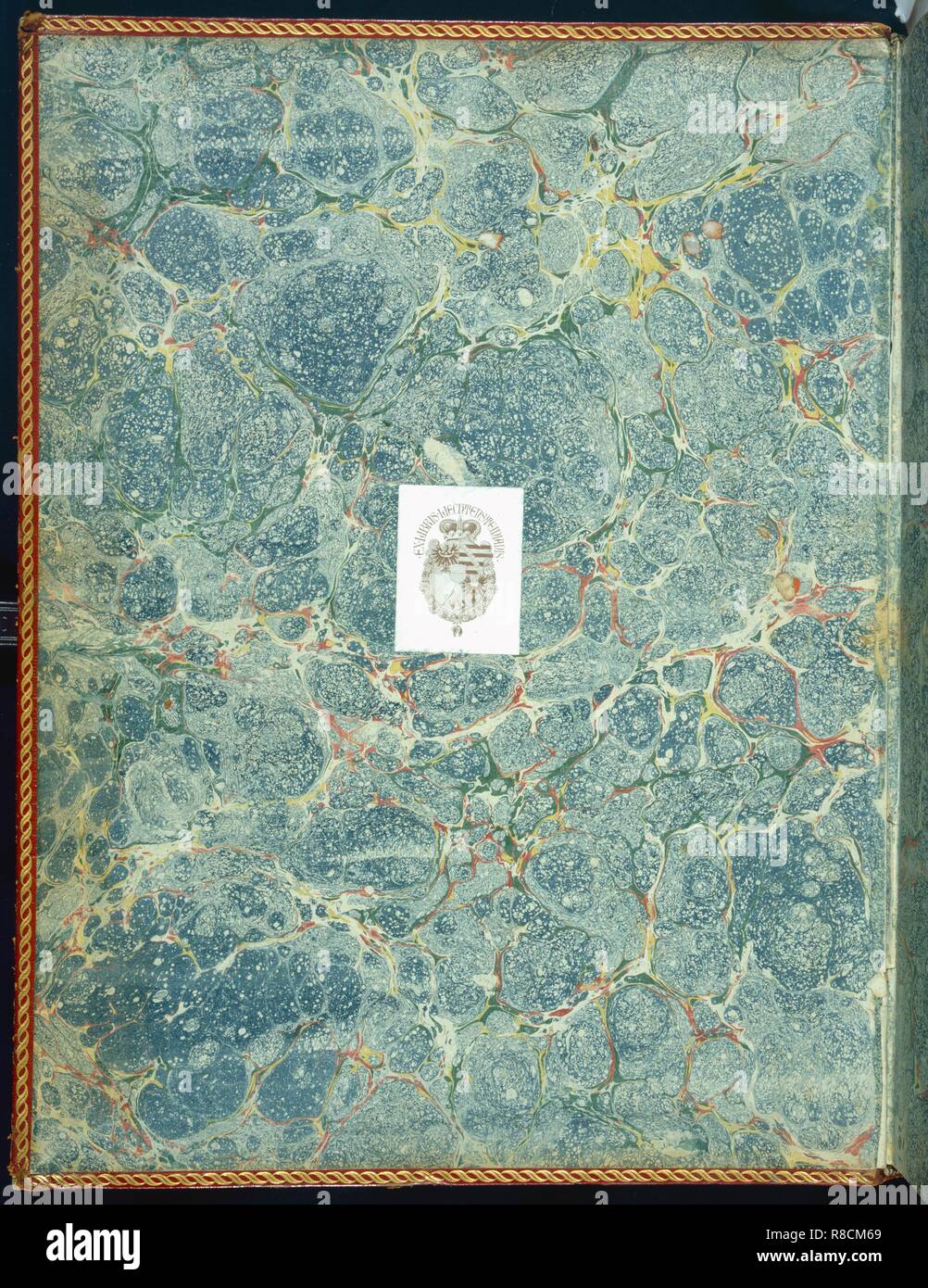 Marble endpaper, 1950s. Creator: English School (20th Century). Stock Photo
