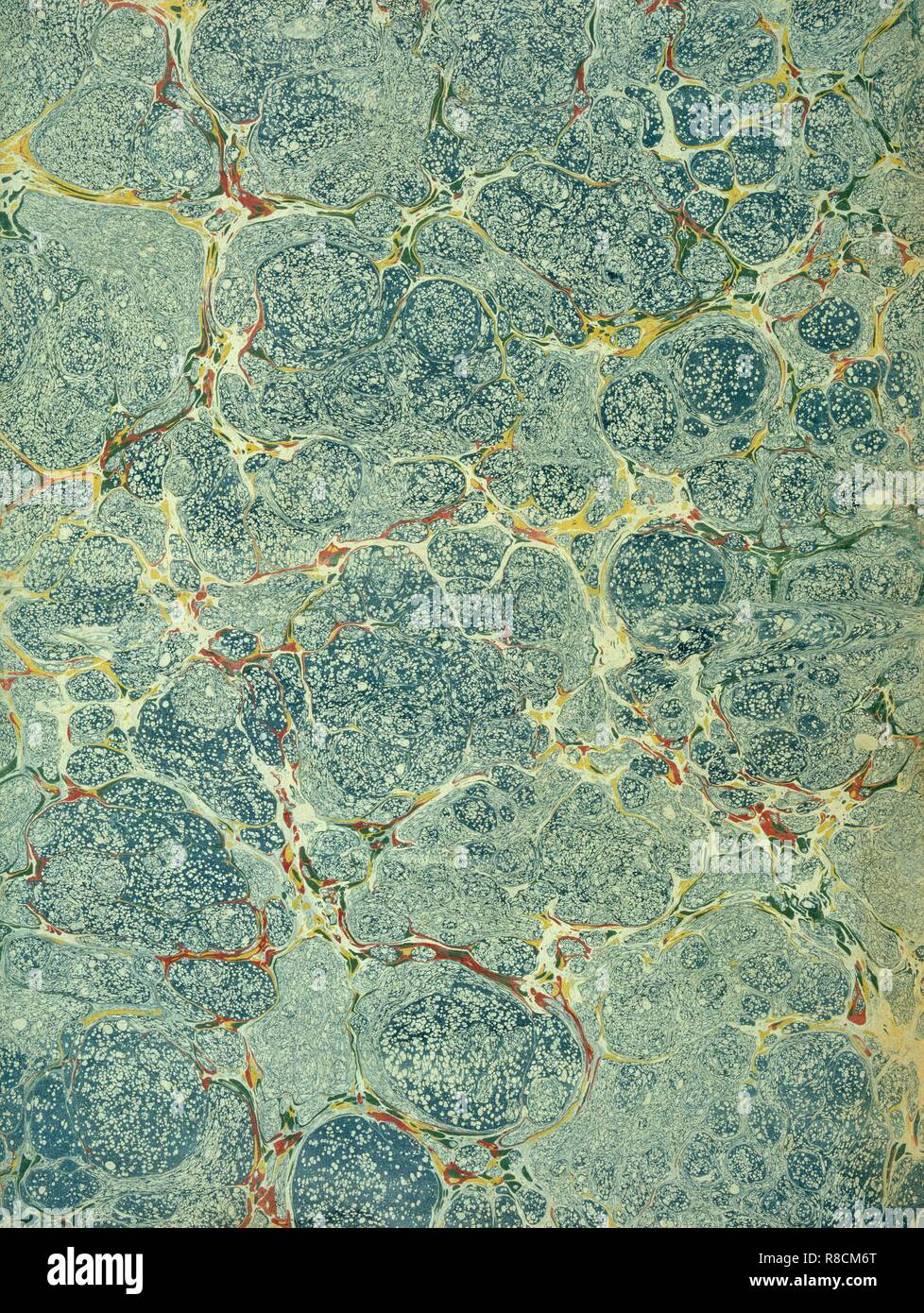 Marble endpaper, 1950s. Creator: English School (20th Century). Stock Photo