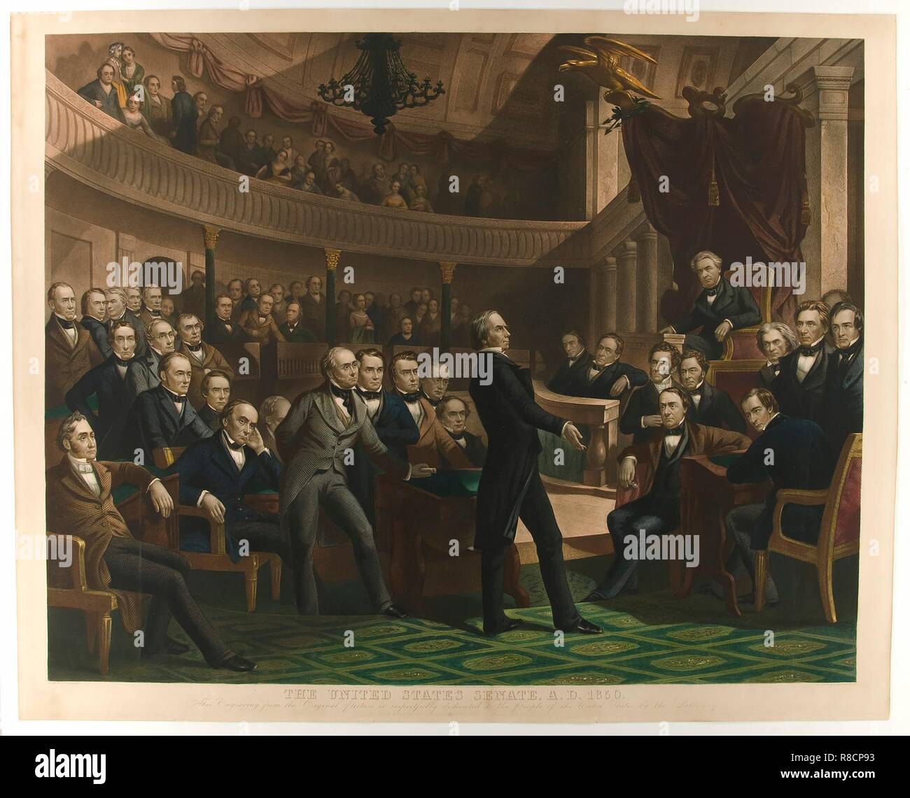 The United States Senate, a.d. 1850, pub. c1855. Creator: Peter Frederick Rothermel (1817 - 1895) after. Stock Photo