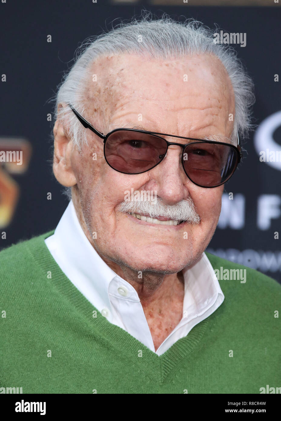 HOLLYWOOD, LOS ANGELES, CA, USA - APRIL 23: Stan Lee at the World Premiere Of Disney And Marvel's 'Avengers: Infinity War' held at the El Capitan Theatre, Dolby Theatre and TCL Chinese Theatre IMAX on April 23, 2018 in Hollywood, Los Angeles, California, United States. (Photo by Xavier Collin/Image Press Agency) Stock Photo