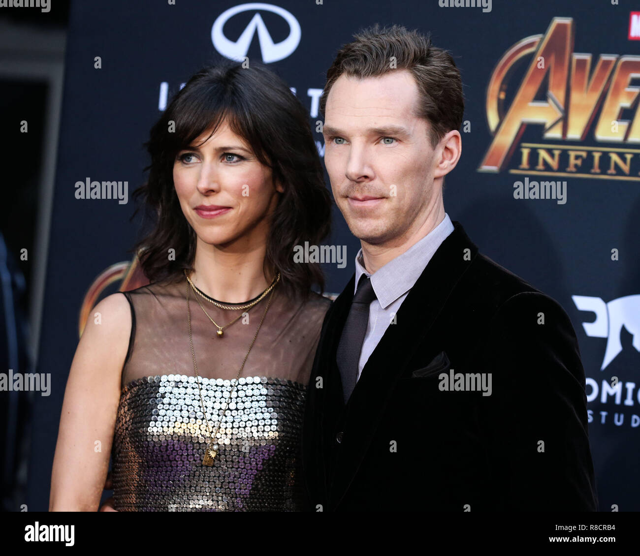 HOLLYWOOD, LOS ANGELES, CA, USA - APRIL 23: Sophie Hunter, Cumberbatch at the World Premiere Of Disney And Marvel's 'Avengers: Infinity War' held at the El Capitan Theatre, Dolby Theatre and TCL Chinese Theatre IMAX on April 23, 2018 in Hollywood, Los Angeles, California, United States. (Photo by Xavier Collin/Image Press Agency) Stock Photo