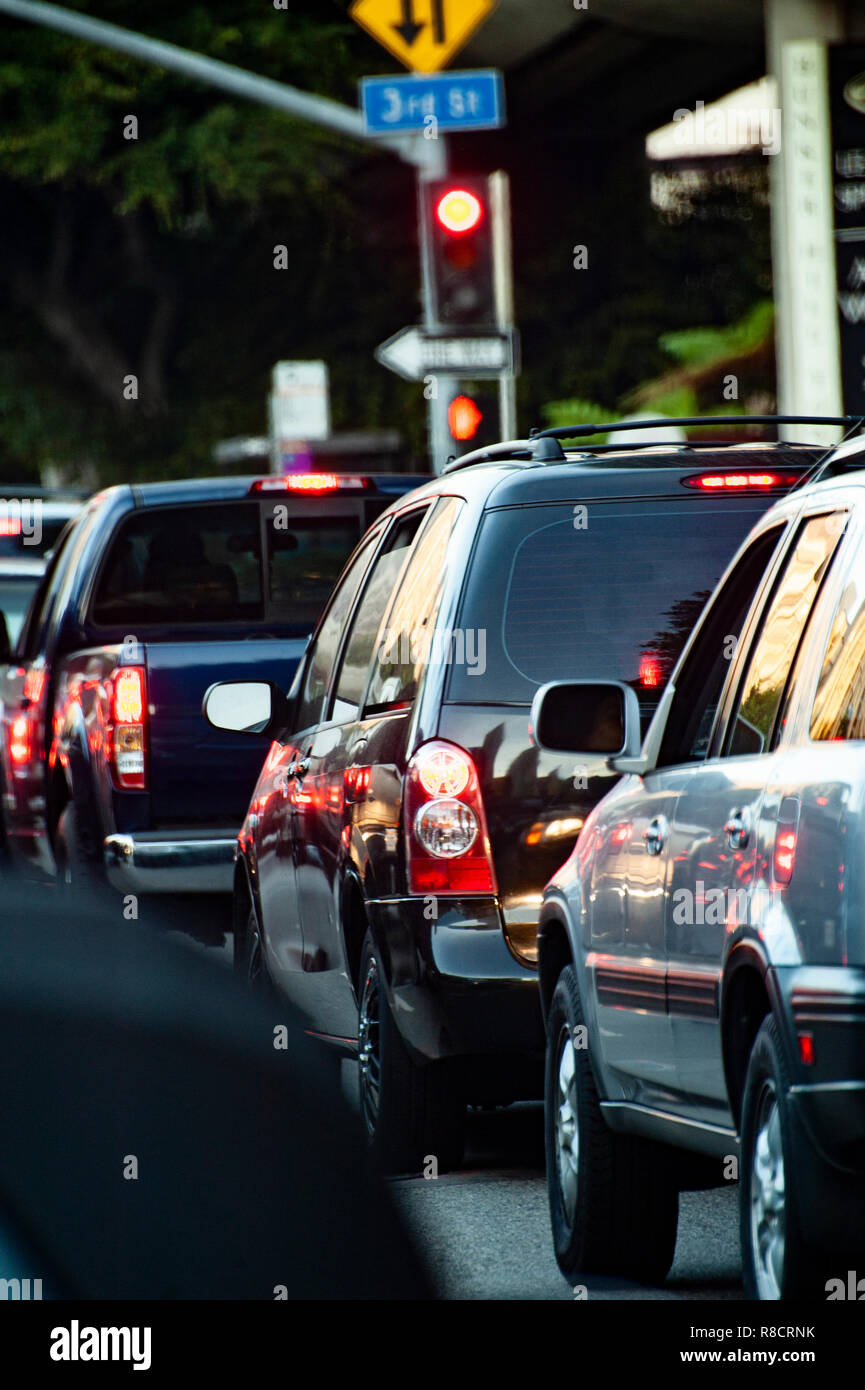 typical rush hour traffic scene in Los Angeles Stock Photo Alamy