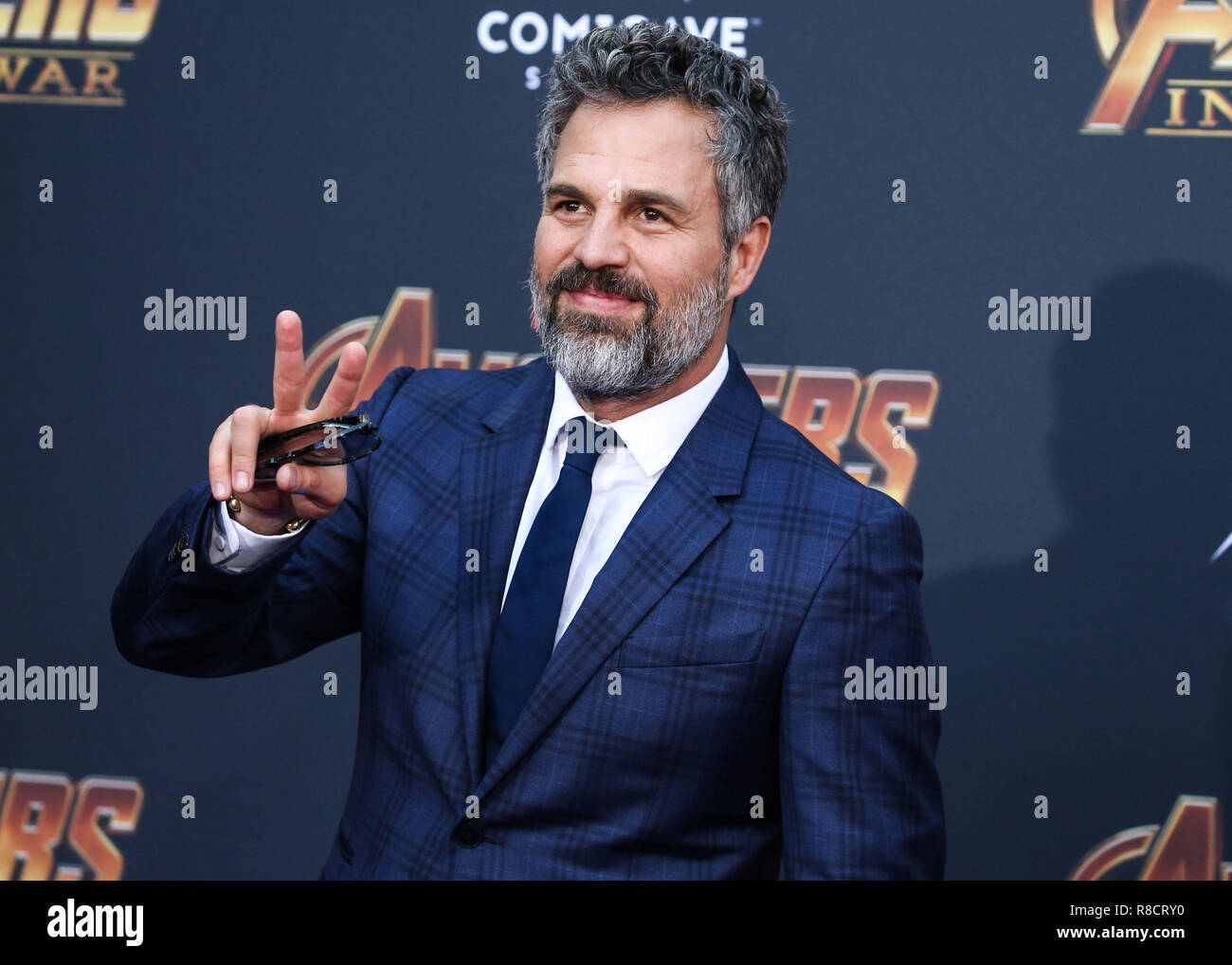 HOLLYWOOD, LOS ANGELES, CA, USA - APRIL 23: Mark Ruffalo at the World Premiere Of Disney And Marvel's 'Avengers: Infinity War' held at the El Capitan Theatre, Dolby Theatre and TCL Chinese Theatre IMAX on April 23, 2018 in Hollywood, Los Angeles, California, United States. (Photo by Xavier Collin/Image Press Agency) Stock Photo