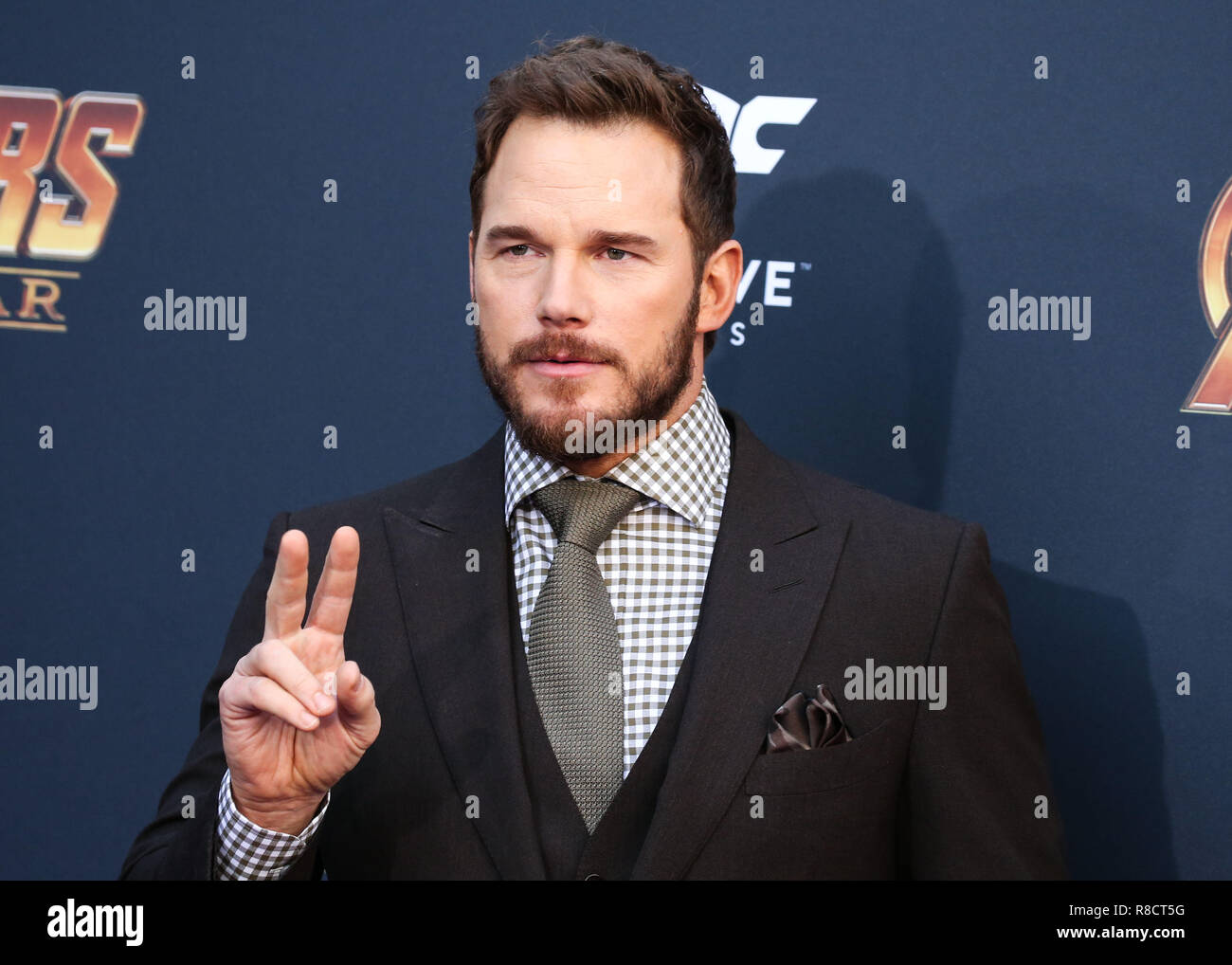 HOLLYWOOD, LOS ANGELES, CA, USA - APRIL 23: Chris Pratt at the World Premiere Of Disney And Marvel's 'Avengers: Infinity War' held at the El Capitan Theatre, Dolby Theatre and TCL Chinese Theatre IMAX on April 23, 2018 in Hollywood, Los Angeles, California, United States. (Photo by Xavier Collin/Image Press Agency) Stock Photo