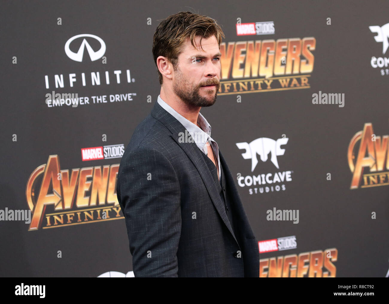 HOLLYWOOD, LOS ANGELES, CA, USA - APRIL 23: Chris Hemsworth at the World Premiere Of Disney And Marvel's 'Avengers: Infinity War' held at the El Capitan Theatre, Dolby Theatre and TCL Chinese Theatre IMAX on April 23, 2018 in Hollywood, Los Angeles, California, United States. (Photo by Xavier Collin/Image Press Agency) Stock Photo