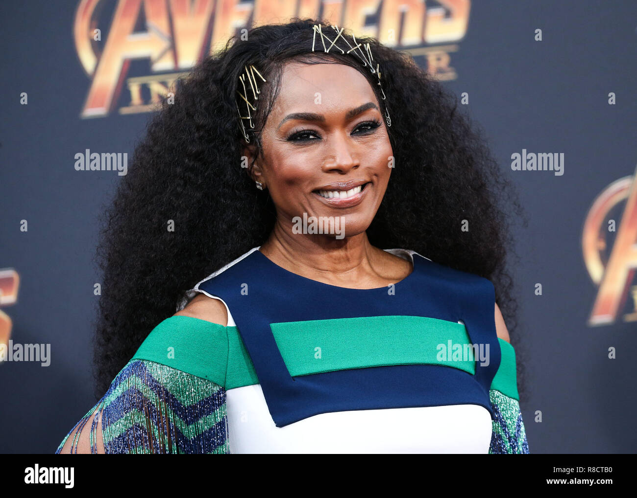 HOLLYWOOD, LOS ANGELES, CA, USA - APRIL 23: Angela Bassett at the World Premiere Of Disney And Marvel's 'Avengers: Infinity War' held at the El Capitan Theatre, Dolby Theatre and TCL Chinese Theatre IMAX on April 23, 2018 in Hollywood, Los Angeles, California, United States. (Photo by Xavier Collin/Image Press Agency) Stock Photo