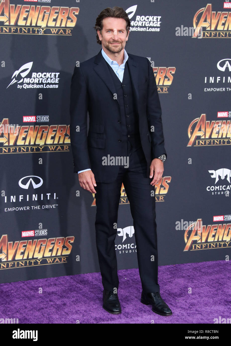 HOLLYWOOD, LOS ANGELES, CA, USA - APRIL 23: Bradley Cooper at the World Premiere Of Disney And Marvel's 'Avengers: Infinity War' held at the El Capitan Theatre, Dolby Theatre and TCL Chinese Theatre IMAX on April 23, 2018 in Hollywood, Los Angeles, California, United States. (Photo by Xavier Collin/Image Press Agency) Stock Photo