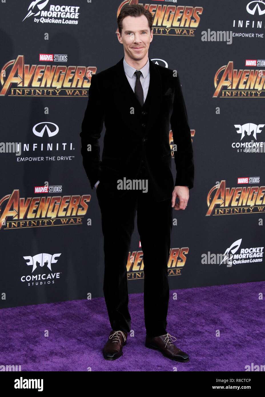 HOLLYWOOD, LOS ANGELES, CA, USA - APRIL 23: Benedict Cumberbatch at the World Premiere Of Disney And Marvel's 'Avengers: Infinity War' held at the El Capitan Theatre, Dolby Theatre and TCL Chinese Theatre IMAX on April 23, 2018 in Hollywood, Los Angeles, California, United States. (Photo by Xavier Collin/Image Press Agency) Stock Photo