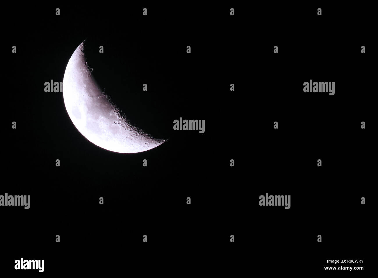 Crescent moon photograph Stock Photo