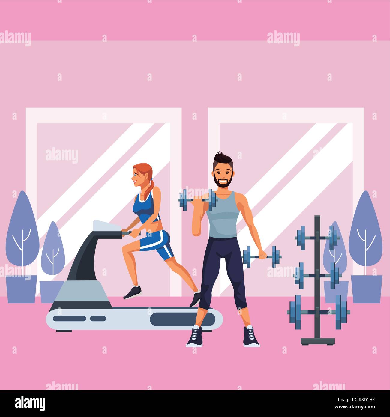 Fitness people cartoon Stock Vector Image & Art - Alamy