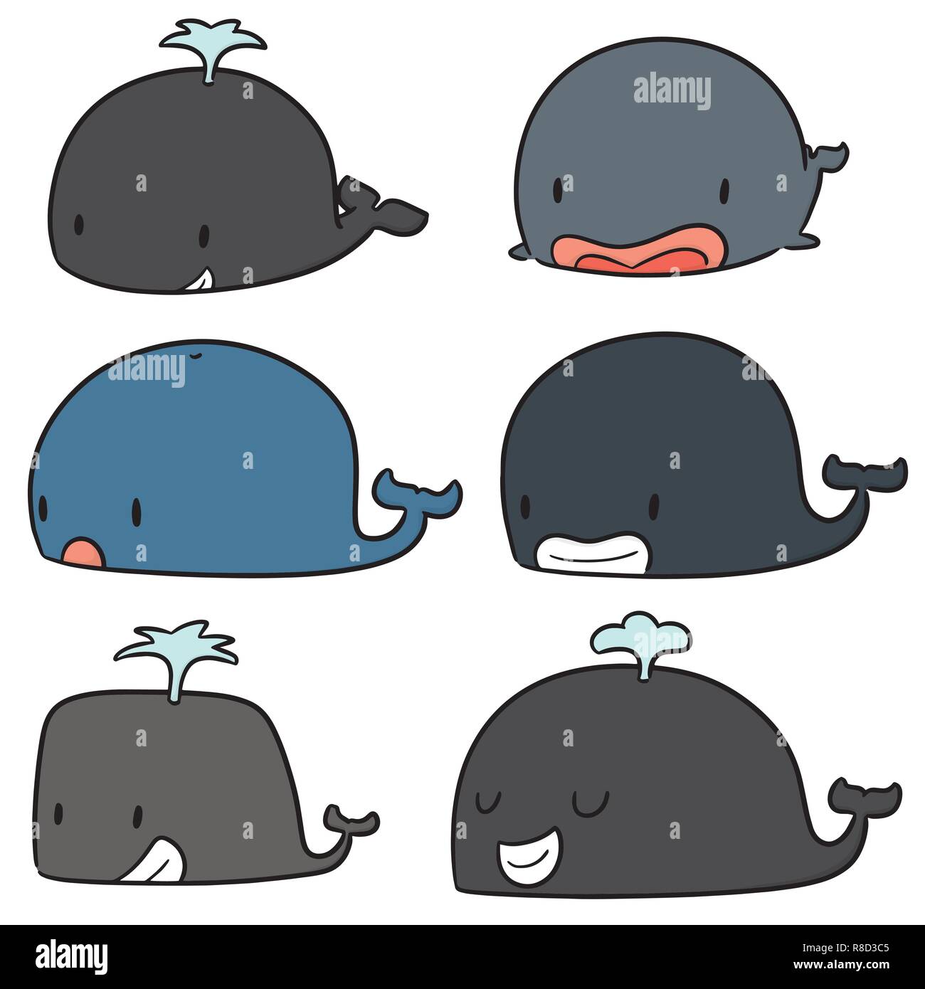 vector set of whale Stock Vector Image & Art - Alamy