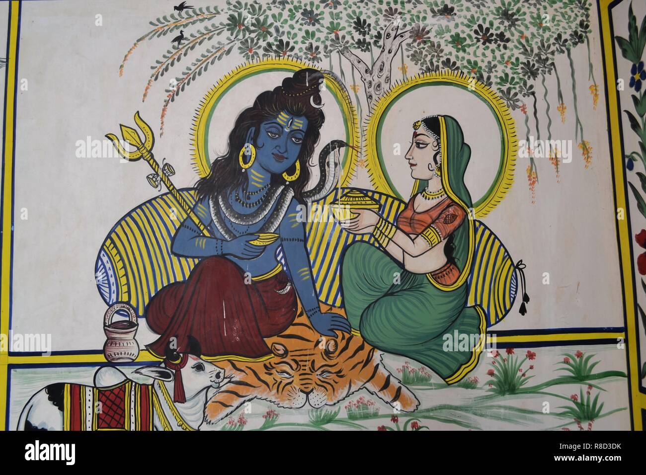 Lord shiva parvati painting hi-res stock photography and images ...