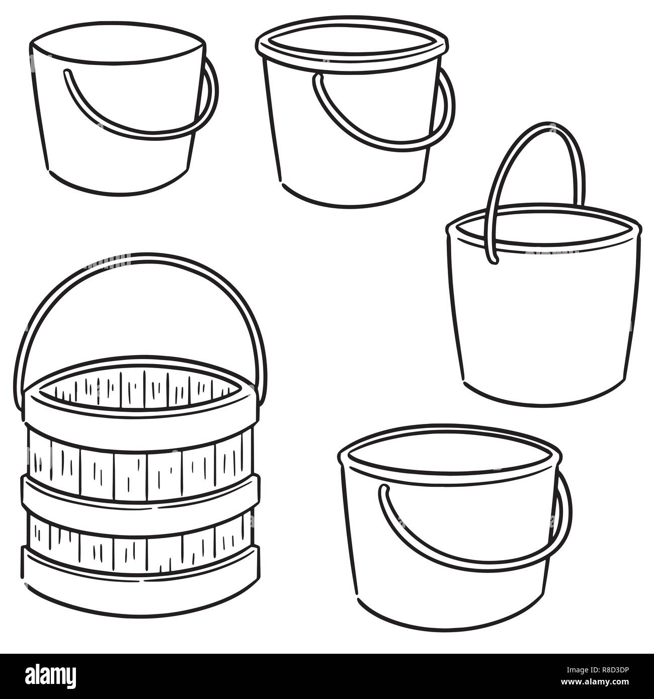 Cartoon Metal Bucket Black And White Stock Photos Images Alamy
