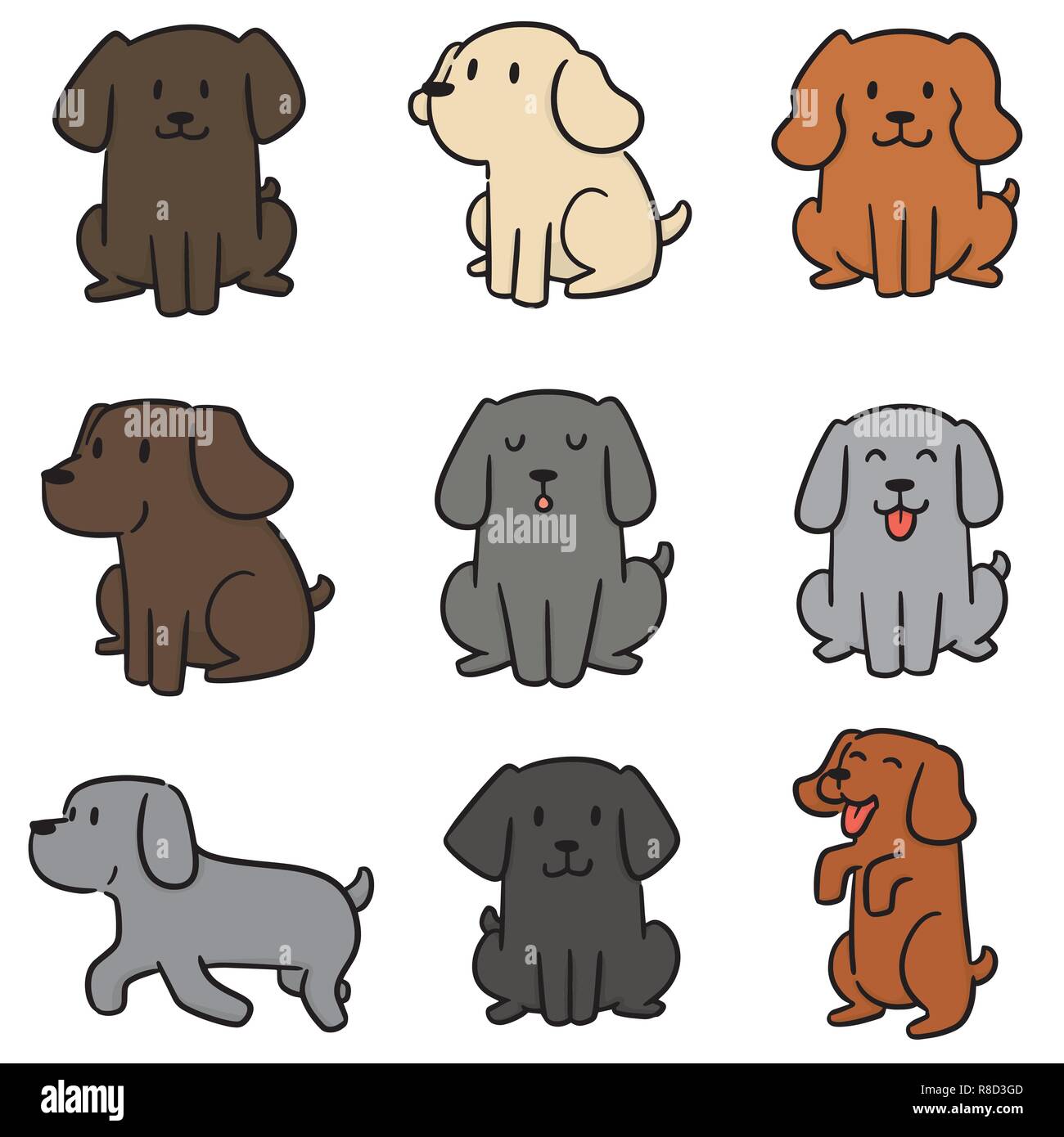 vector set of dog Stock Vector Image & Art - Alamy