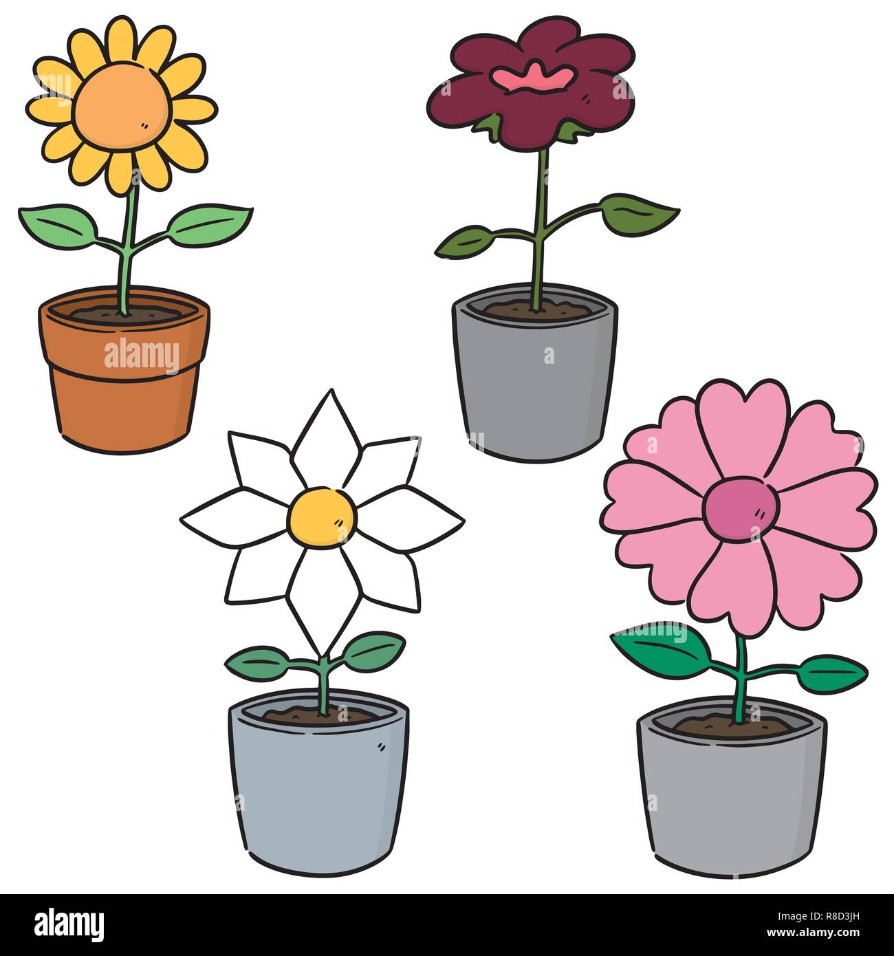 vector set of flower Stock Vector Image & Art - Alamy