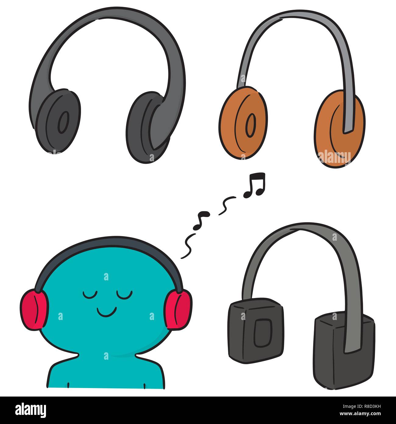 vector set of headphone Stock Vector Image & Art Alamy