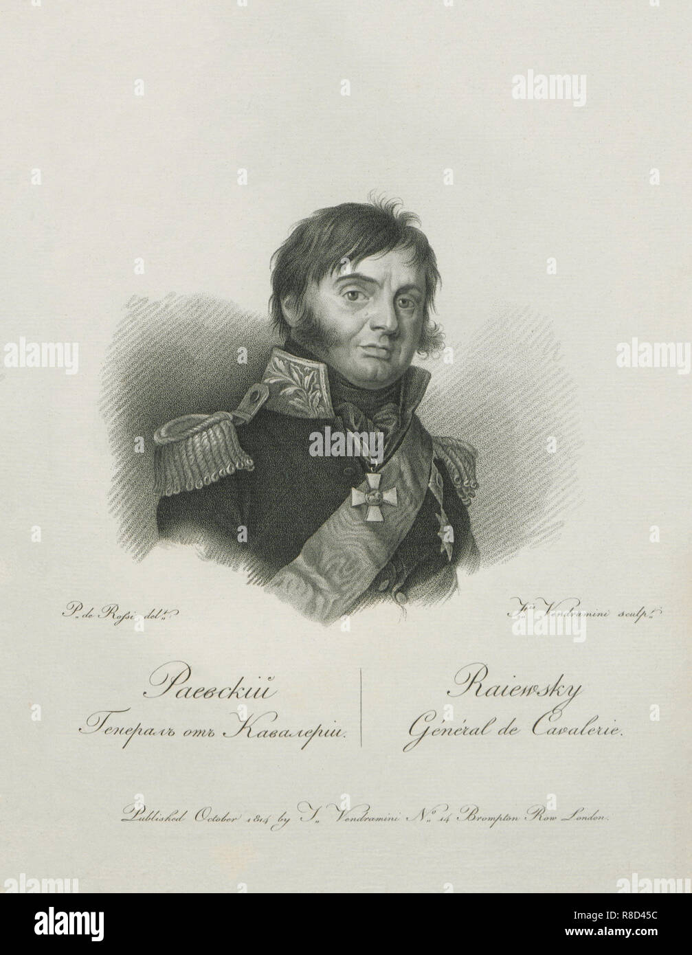 Portrait of Nikolay Nikolayevich Raevsky (1771-1829), 1813. Stock Photo