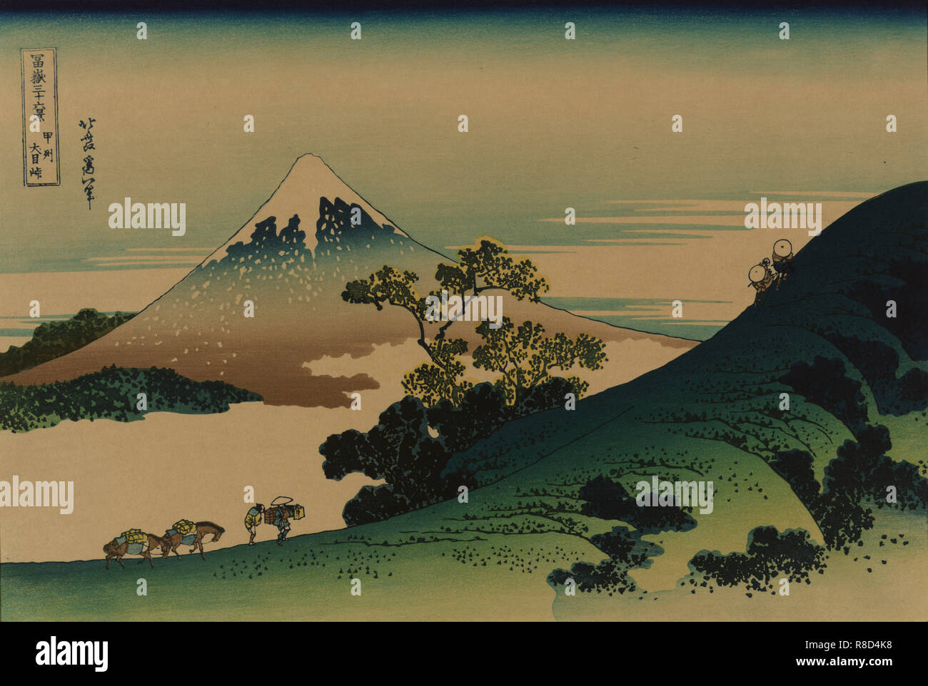 Inume pass in the Kai province (from a Series '36 Views of Mount Fuji'), 1830-1833. Stock Photo