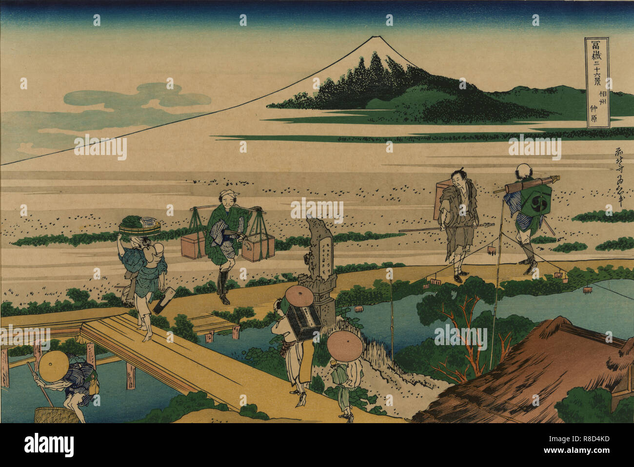 Nakahara in the Sagami province (from a Series '36 Views of Mount Fuji'), 1830-1833. Stock Photo