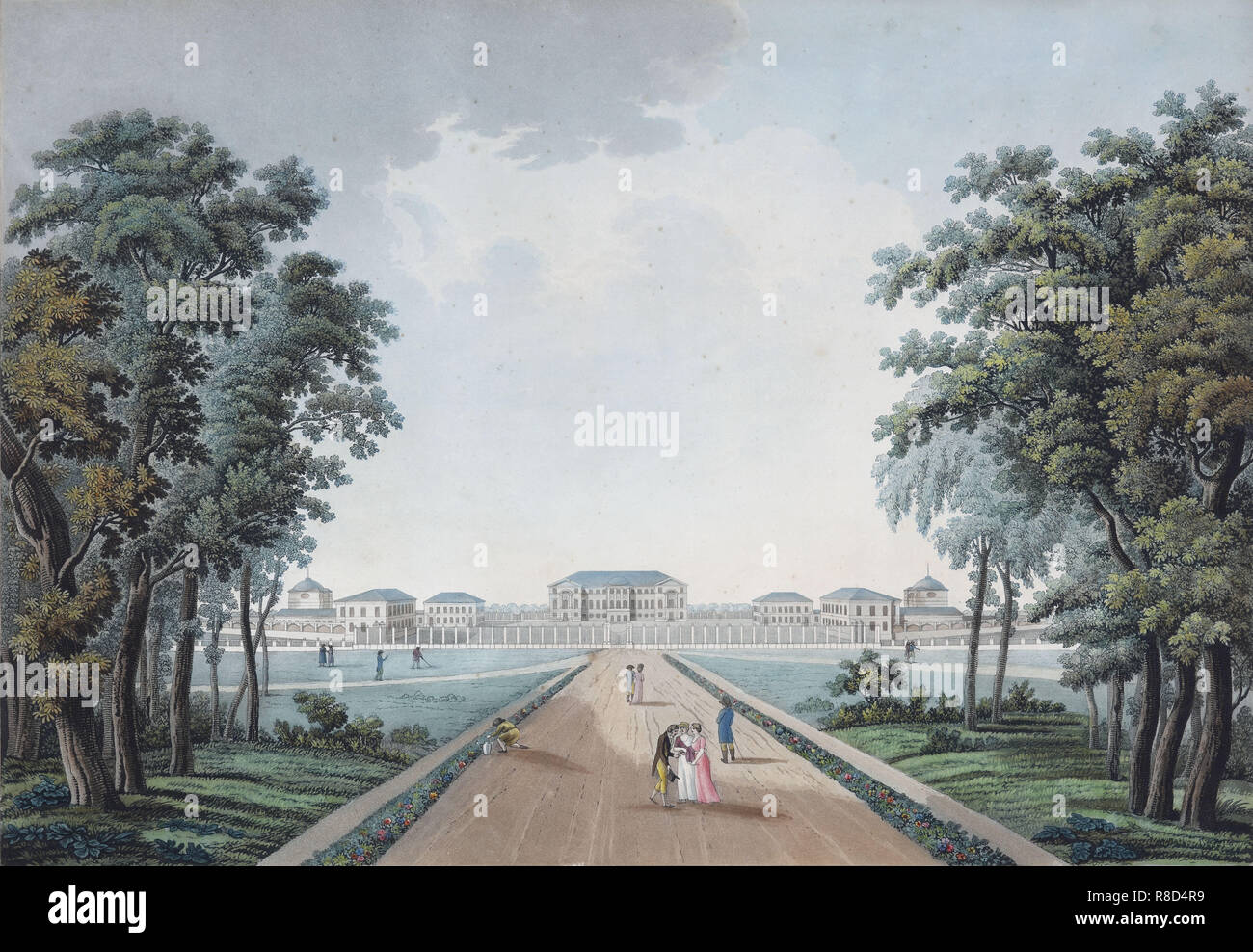 View of the Palace of Kurakin's Estate 'Nadezhdino', c1800. Stock Photo