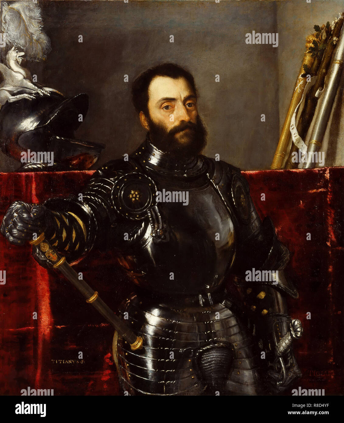 Portrait of Francesco Maria I della Rovere (1490-1538), Duke of Urbino, Between 1536 and 1538. Stock Photo