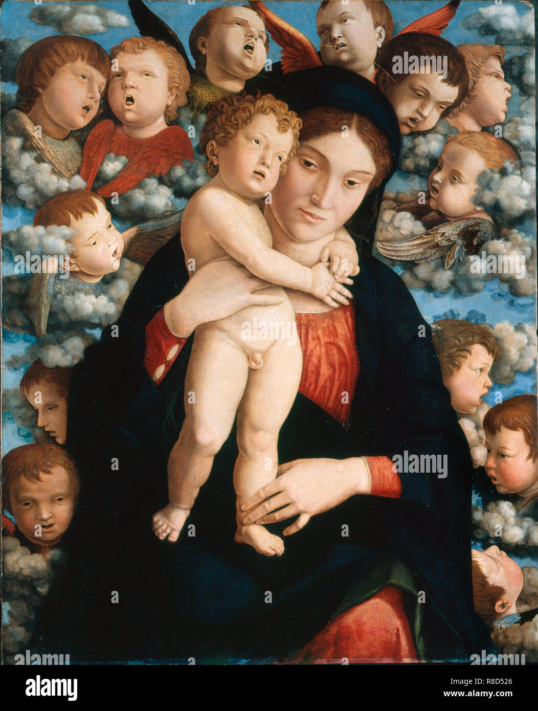 Madonna and Child with a Choir of Cherubs (Madonna of the Cherubim), 1485-1490. Stock Photo