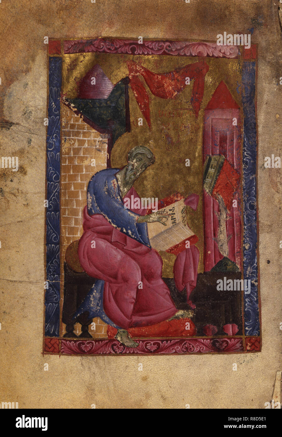 Saint Matthew the Evangelist (Manuscript illumination from the Matenadaran Gospel), 1237. Stock Photo