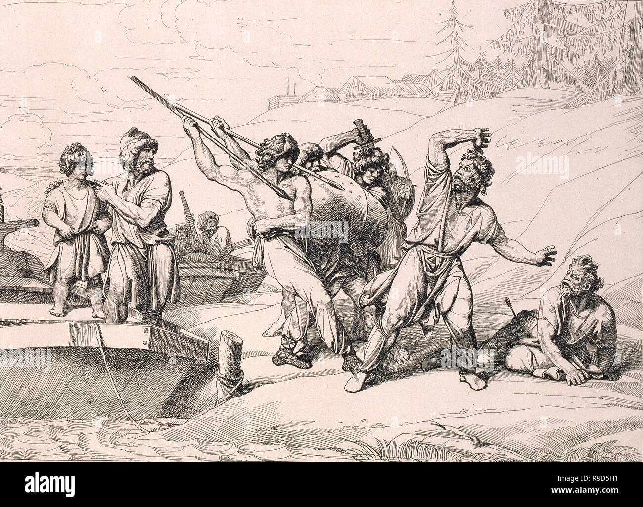 The Death of Askold and Dir, 1832. Stock Photo