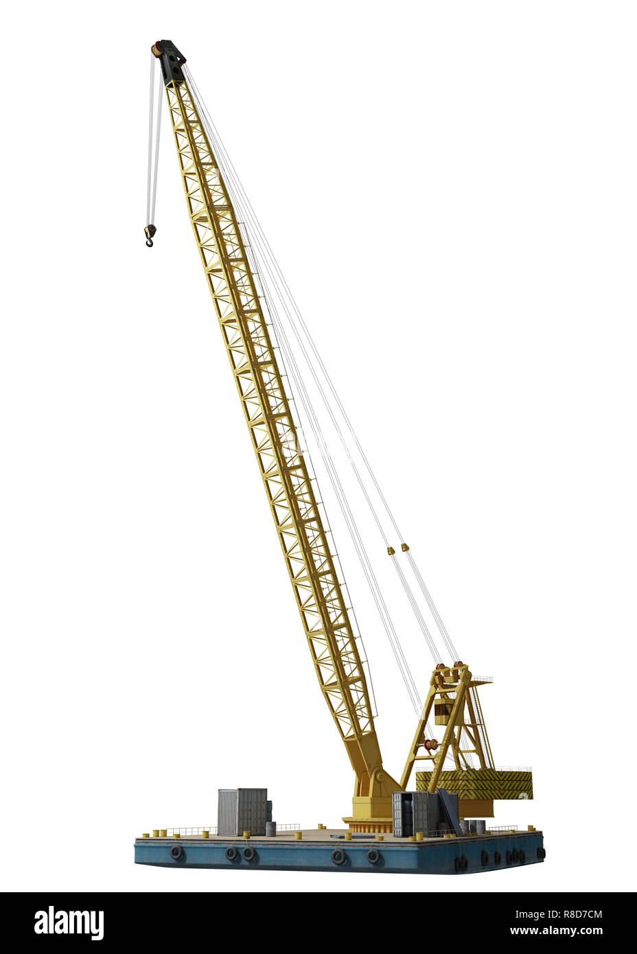 industrial water crane loading cargo isolated on white background Stock Photo