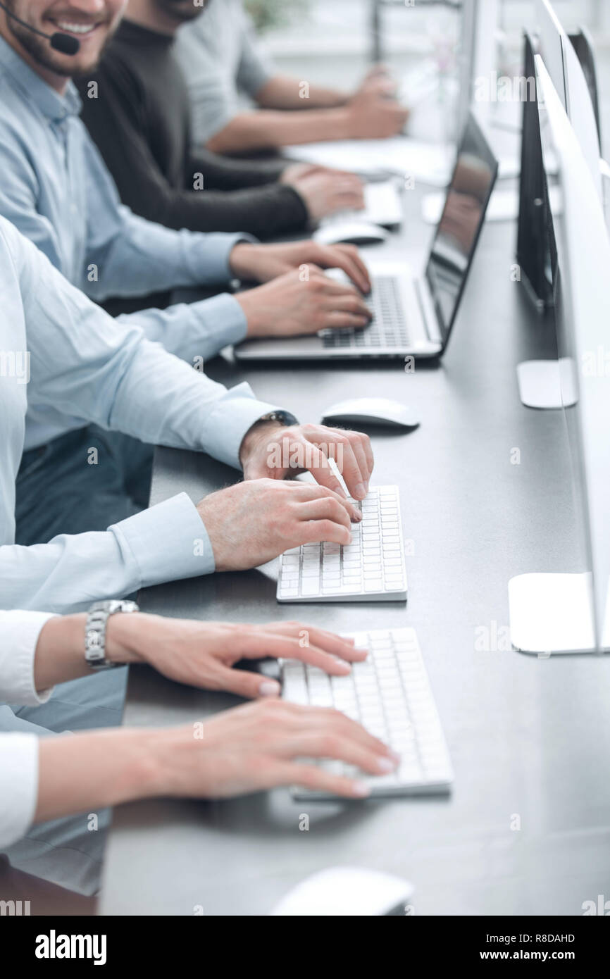 background image of a business team using computers Stock Photo - Alamy