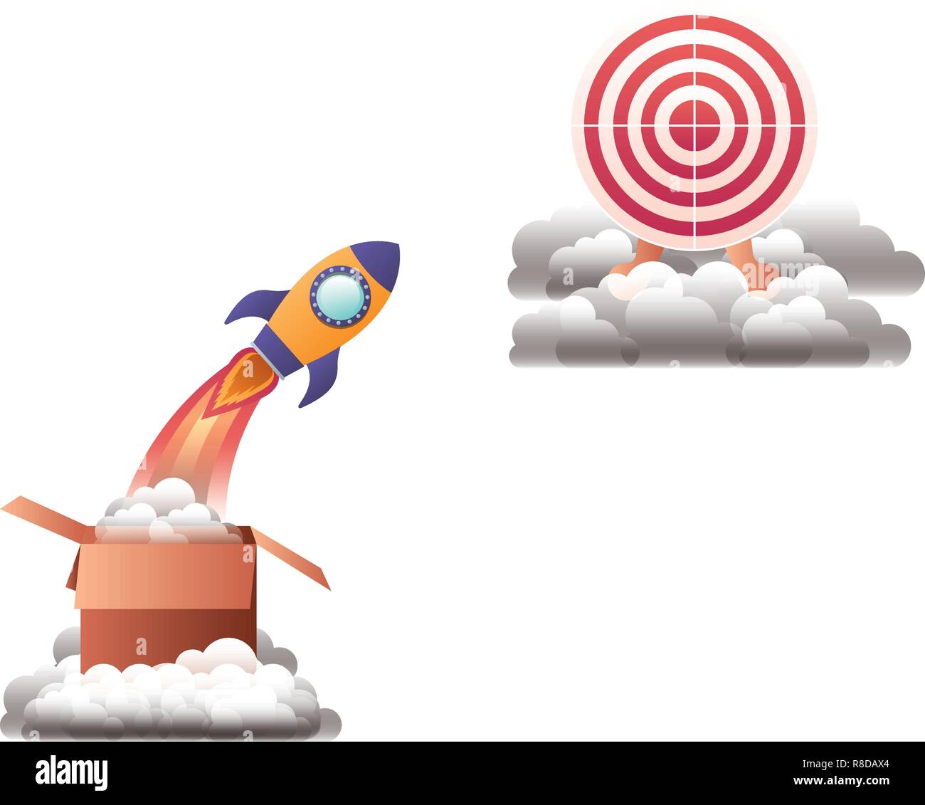 cardboard box with rocket and target shooting Stock Vector Image & Art Alamy