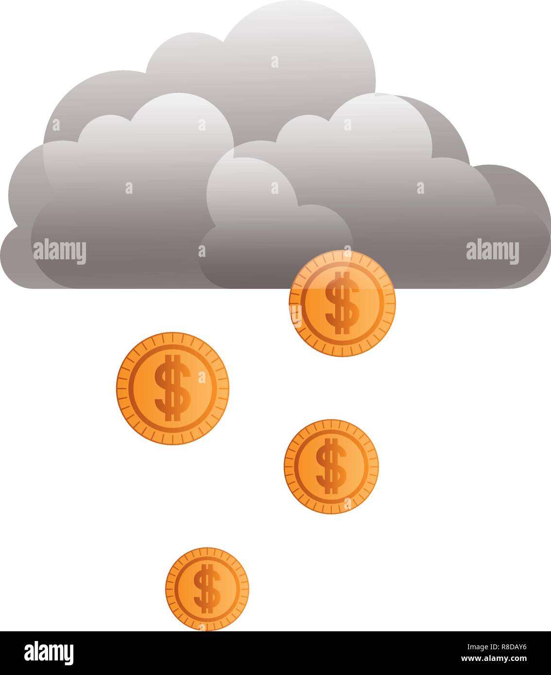 cloud with rain of coins isolated icon Stock Vector Image & Art - Alamy