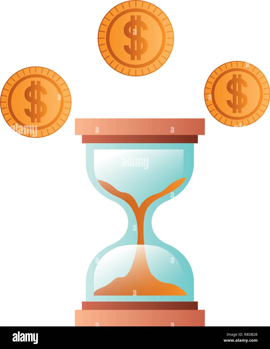 hourglass with coins isolated icon Stock Vector Image & Art - Alamy
