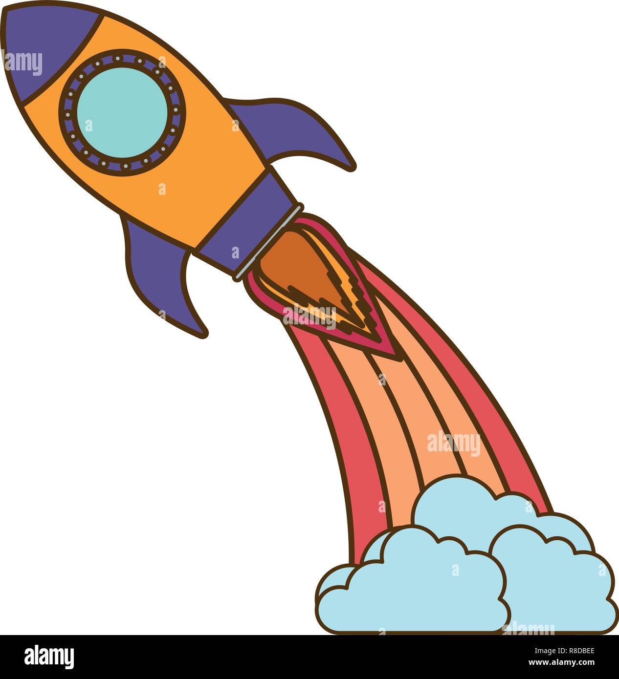 flying rocket isolated icon Stock Vector Image & Art - Alamy