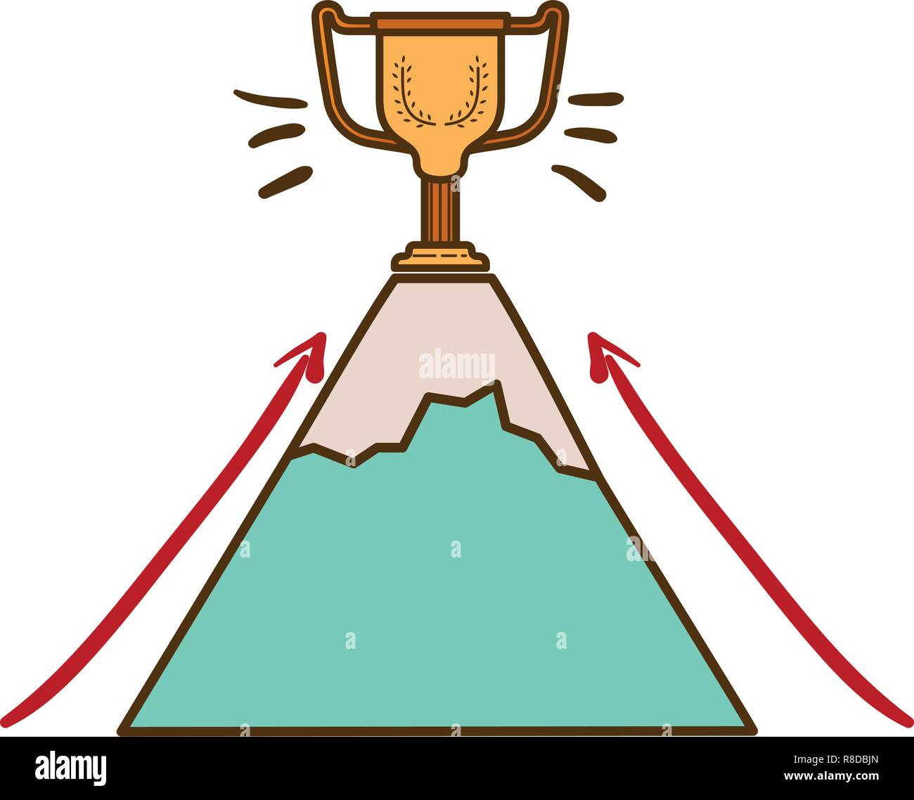 mountain with trophy isolated icon Stock Vector Image & Art - Alamy