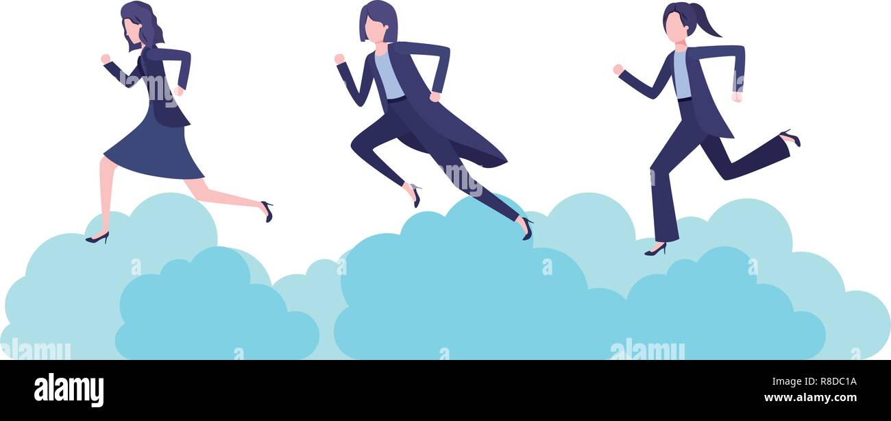 businesswomen with clouds avatar character Stock Vector Image & Art - Alamy